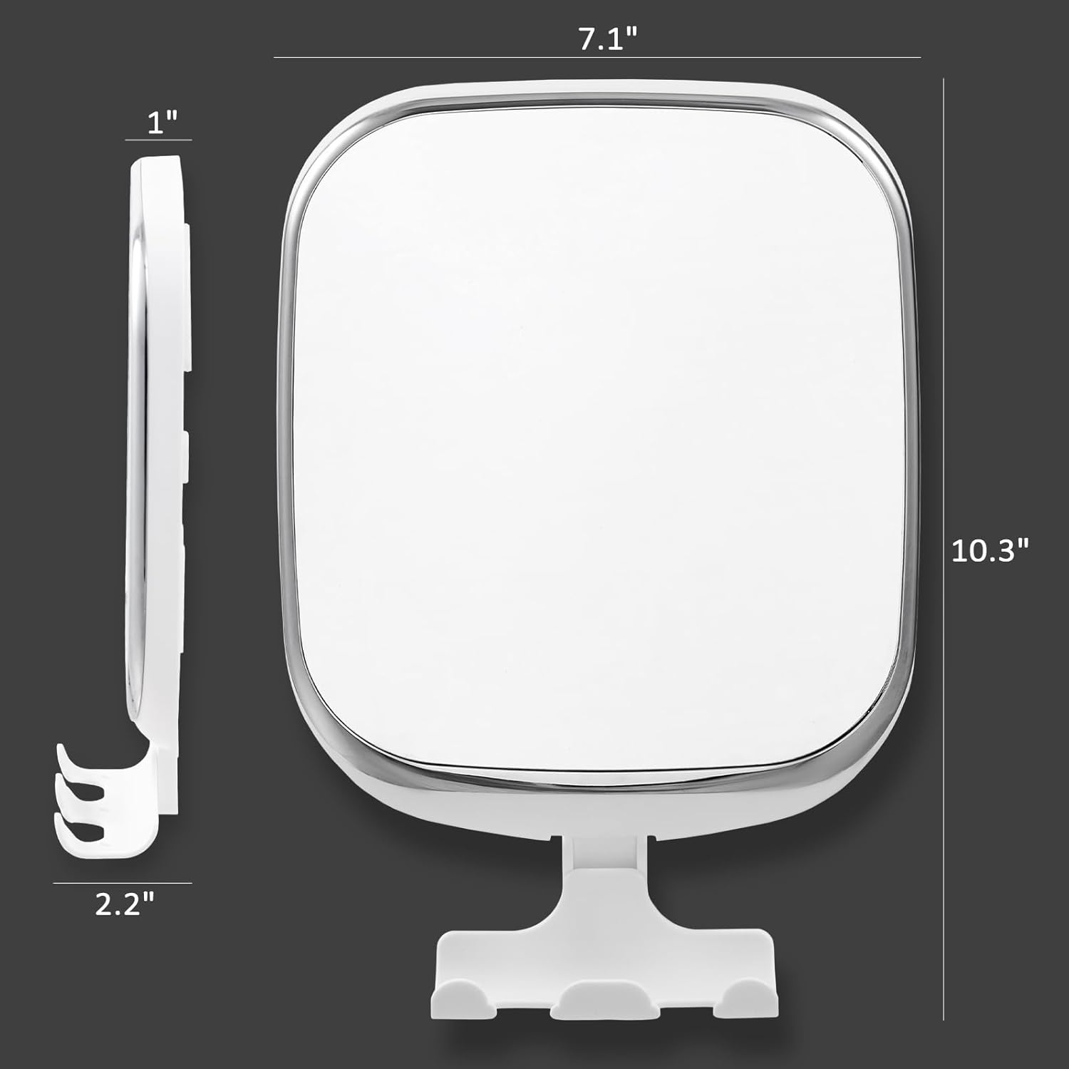 TAILI Fogless shower mirror with Razor Holder White