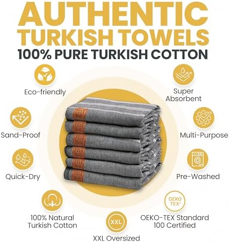 Luxury Turkish Beach Towels Set - 100 Cotton Quick Dry and Soft