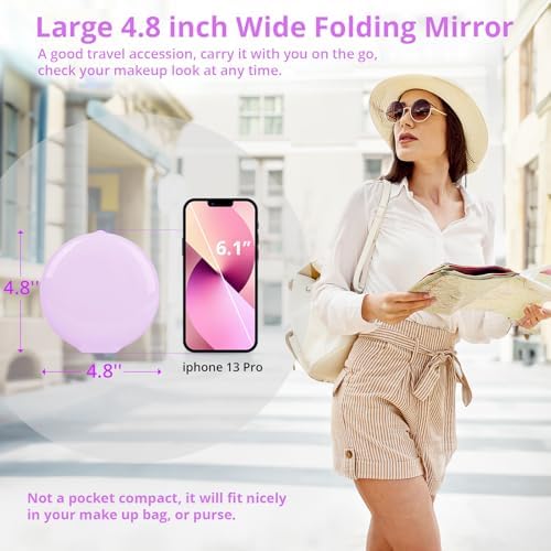 Fabuday Compact Magnifying Makeup Mirror with Lights