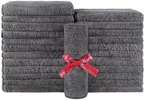 24-Piece Grey Hand Towels Quick-Drying