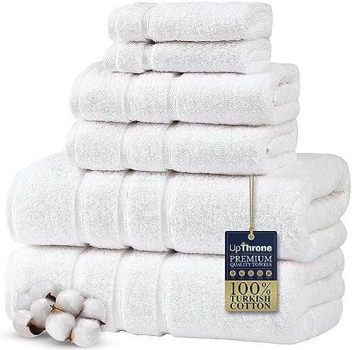 Luxury 6-Piece Turkish Bath Towels Set - 100 Cotton Plush and Absorbent