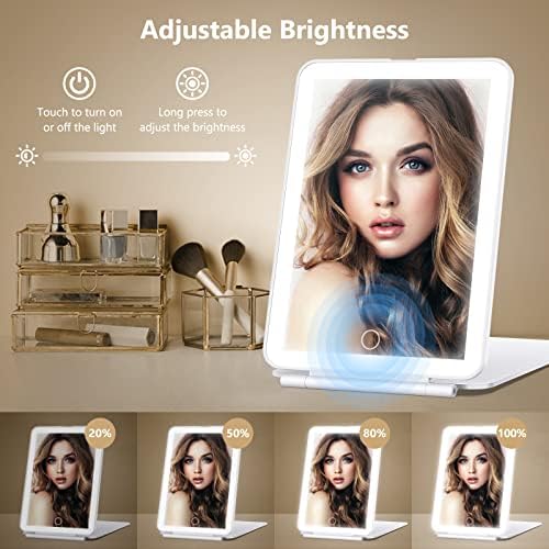 Miroposs Rechargeable LED Travel Makeup Mirror