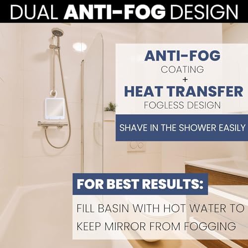 MIRRORVANA Dual Anti Fog Shower Mirror for Shaving