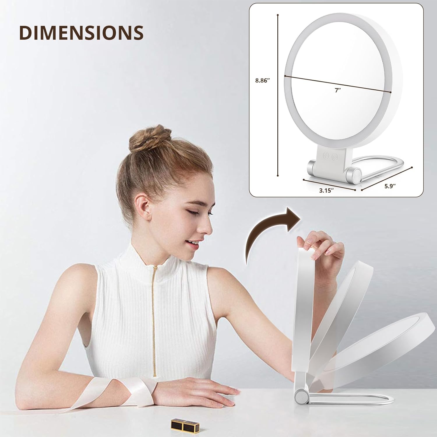 20X Magnifying Mirror with Light for Makeup Travel
