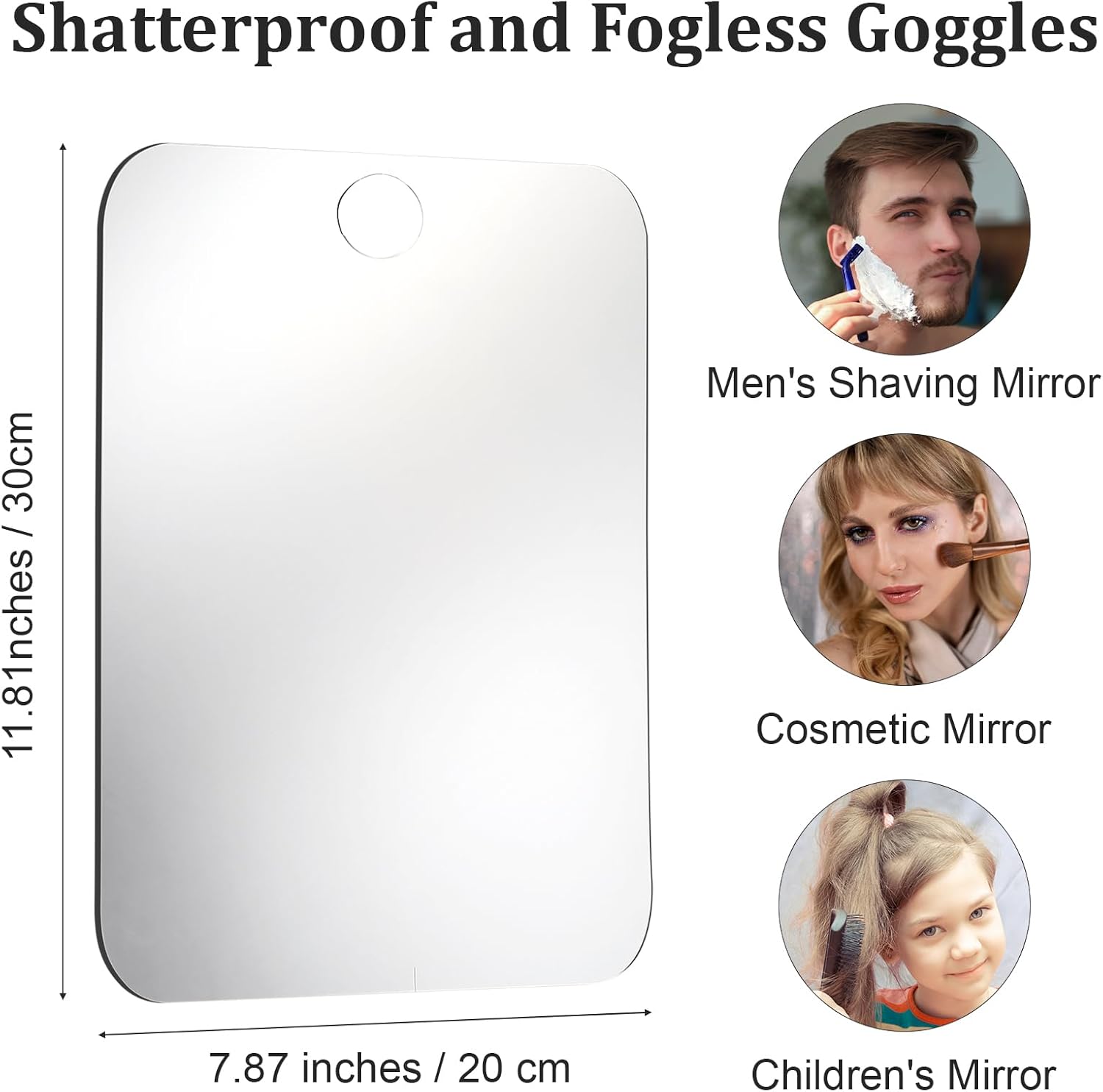 Unbreakable Anti-Fog Shower Mirror for Men