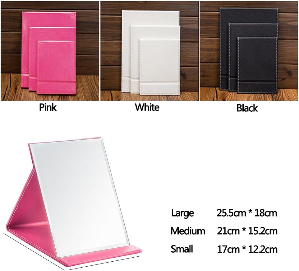 JOLY Protable PU Leather Makeup Mirror with Adjustable Stand S Black