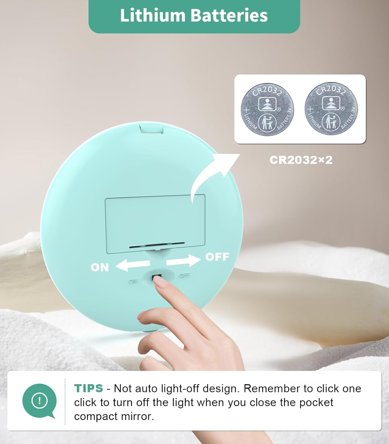 Wobsion LED Travel Makeup Mirror - 10x Magnification