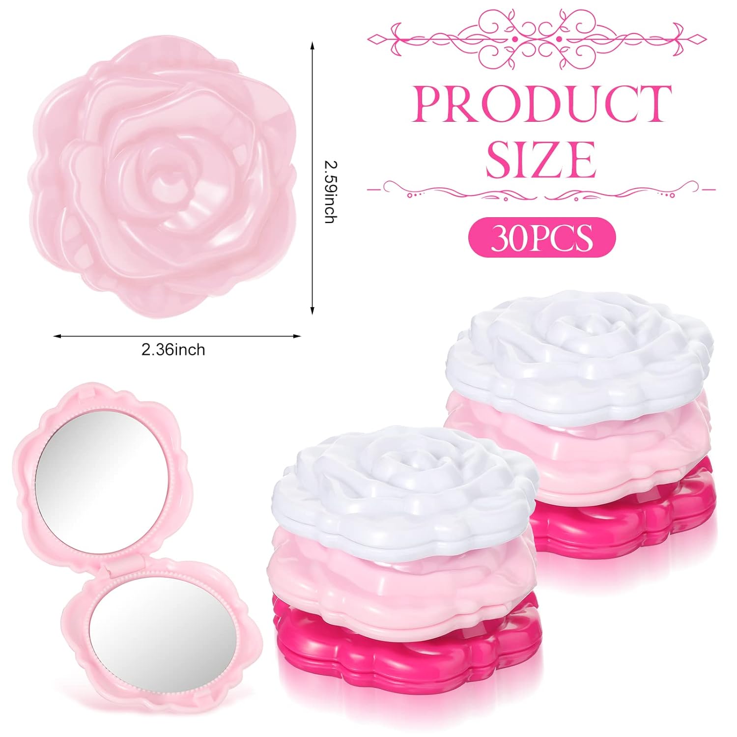 Compact Rose Mirrors for Weddings Travel