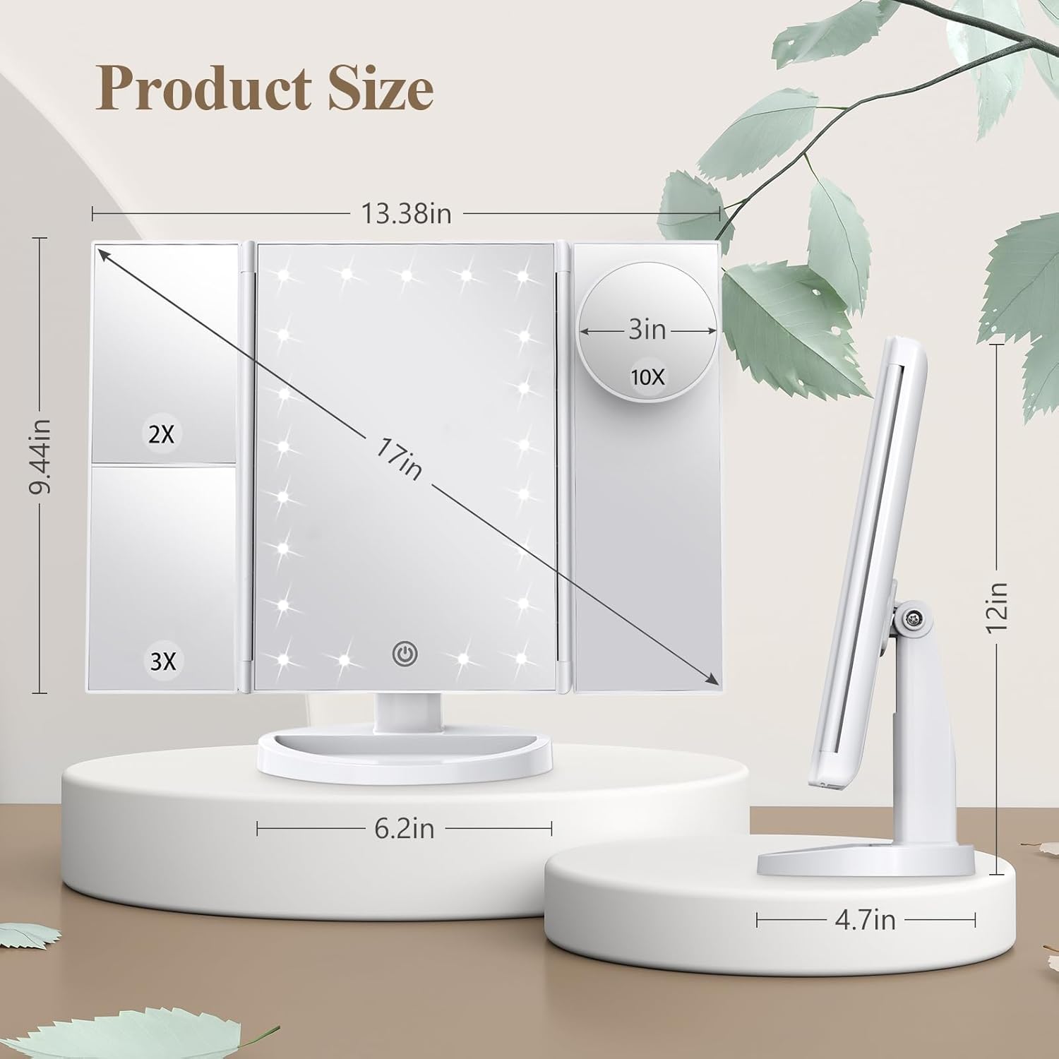 HUONULVersatile Makeup Mirror with Lights