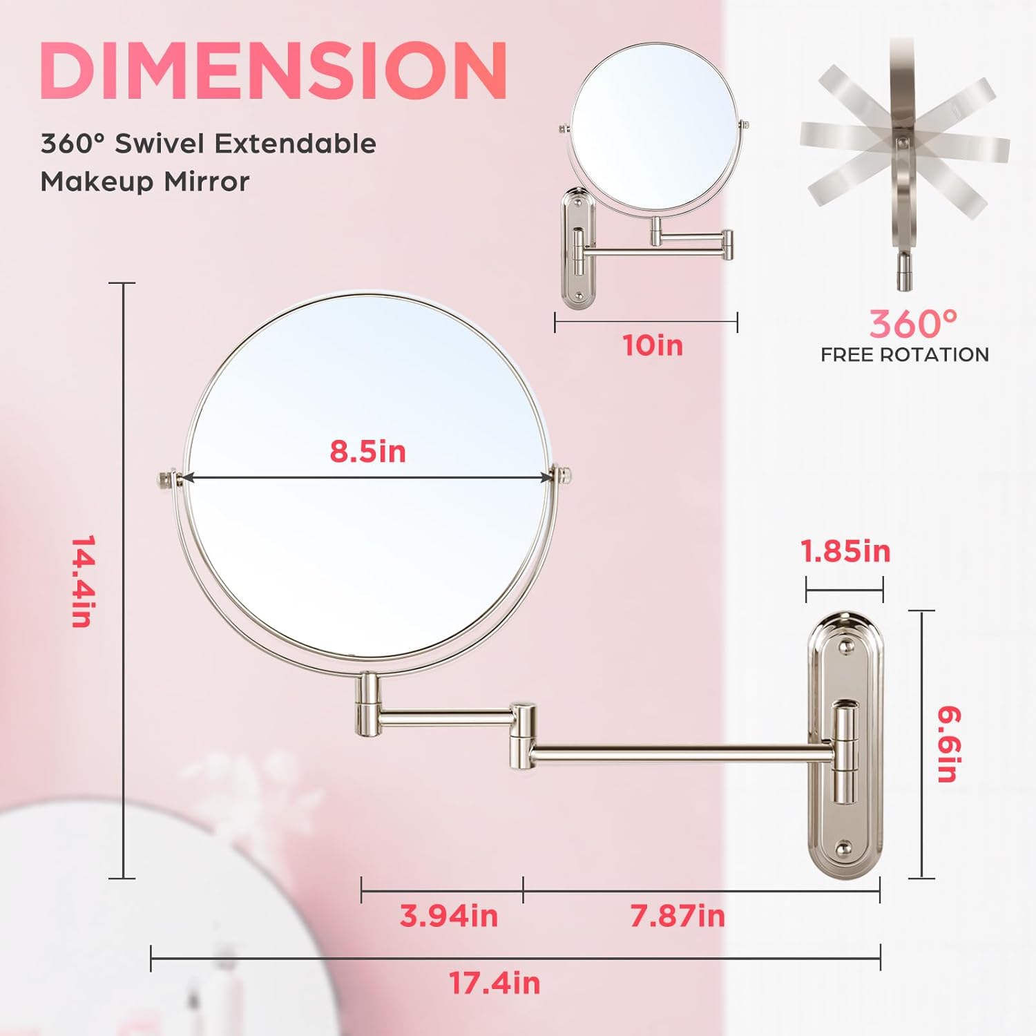 VORREMIRR Wall Mounted Makeup Mirror 15X Magnification