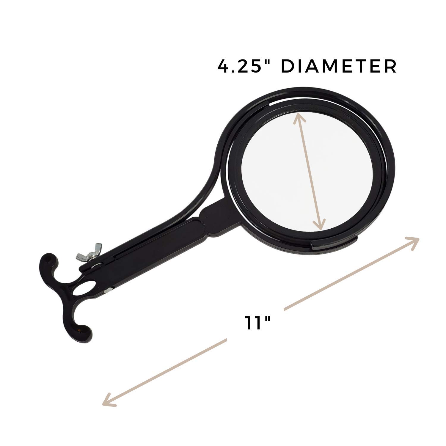 Rucci Round 5x1x Magnifying Mirror Black