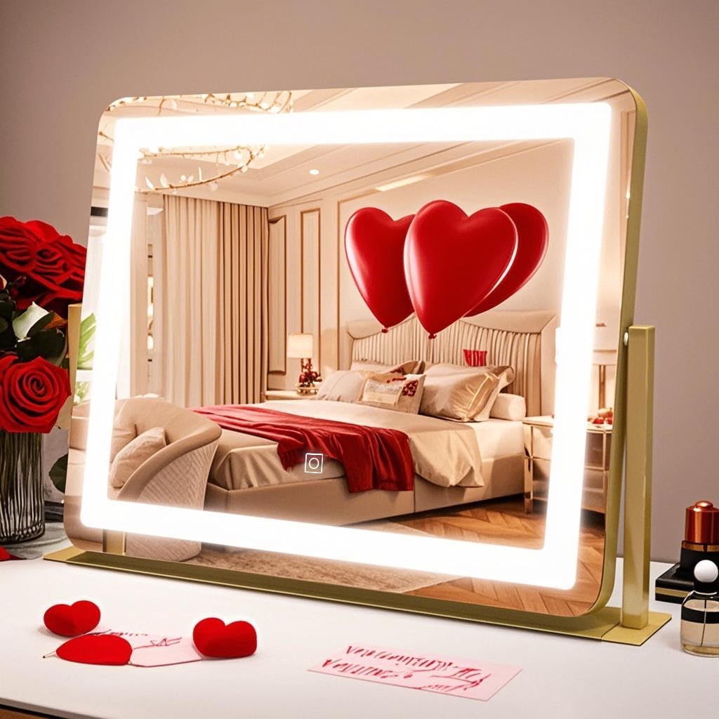 ROLOVE Gold Vanity Mirror