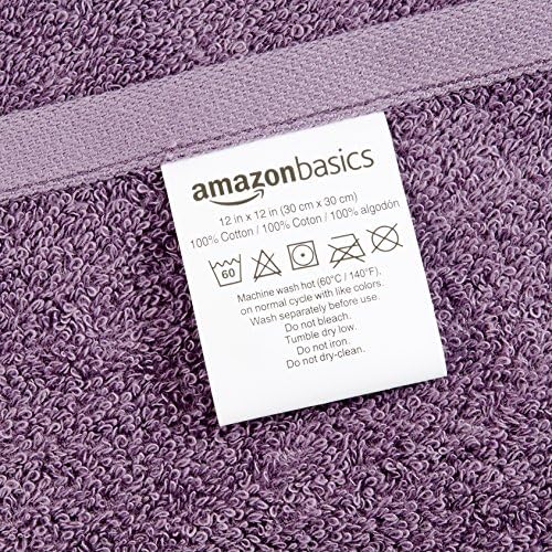 Amazon Basics Washcloth for Bathroom 100 Cotton Fast Drying