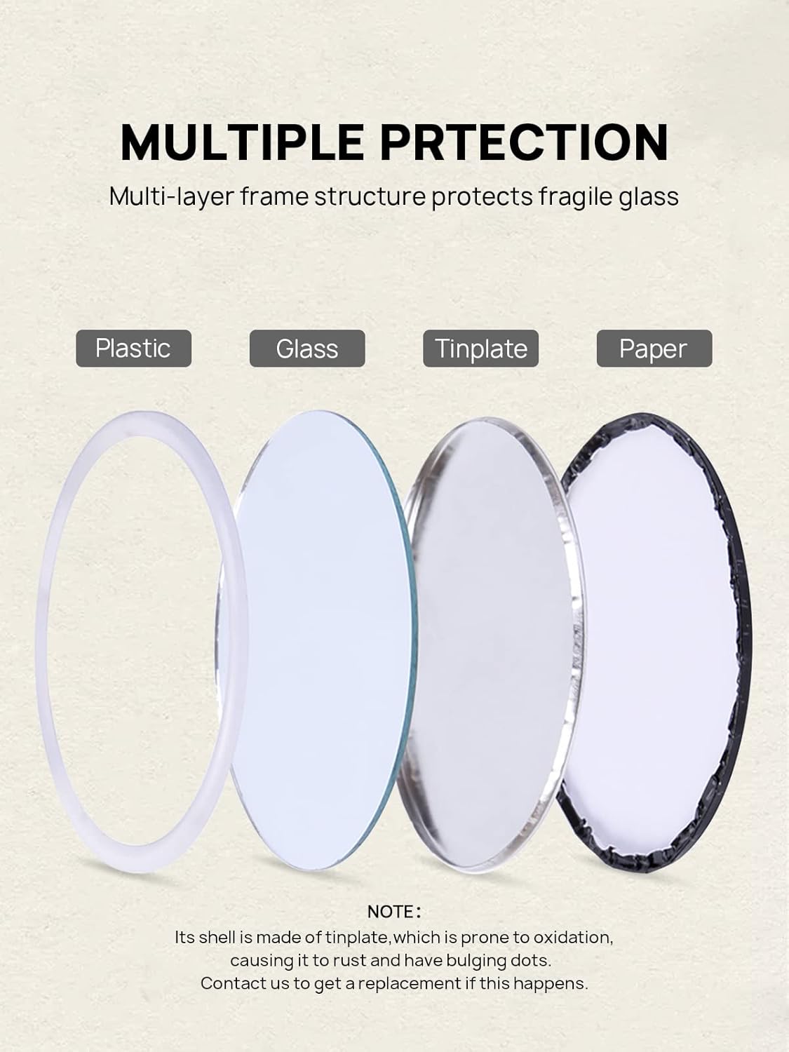 Compact Round Makeup Mirror for Travel
