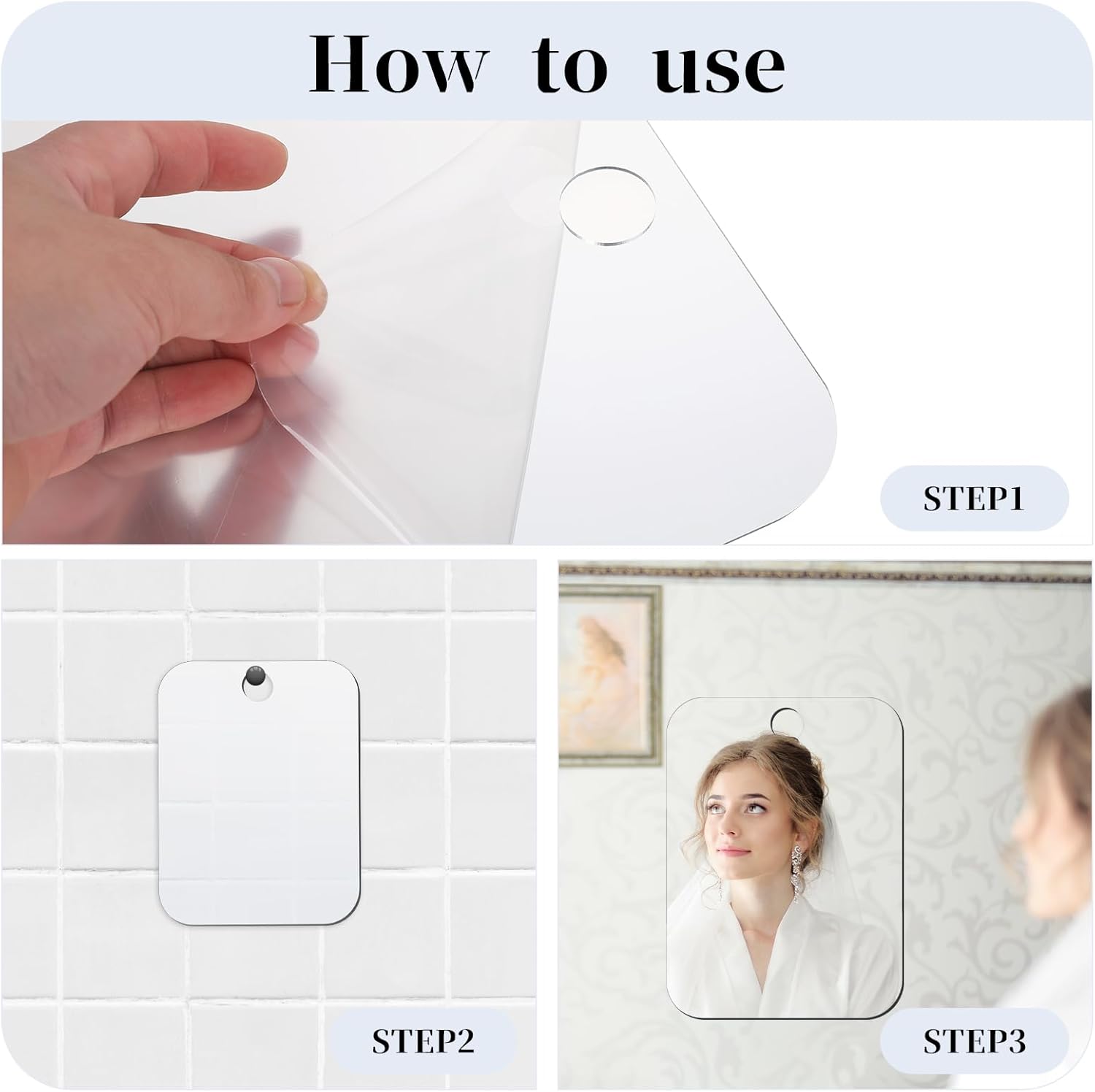 2Pcs Aiyorse shower mirror for travel