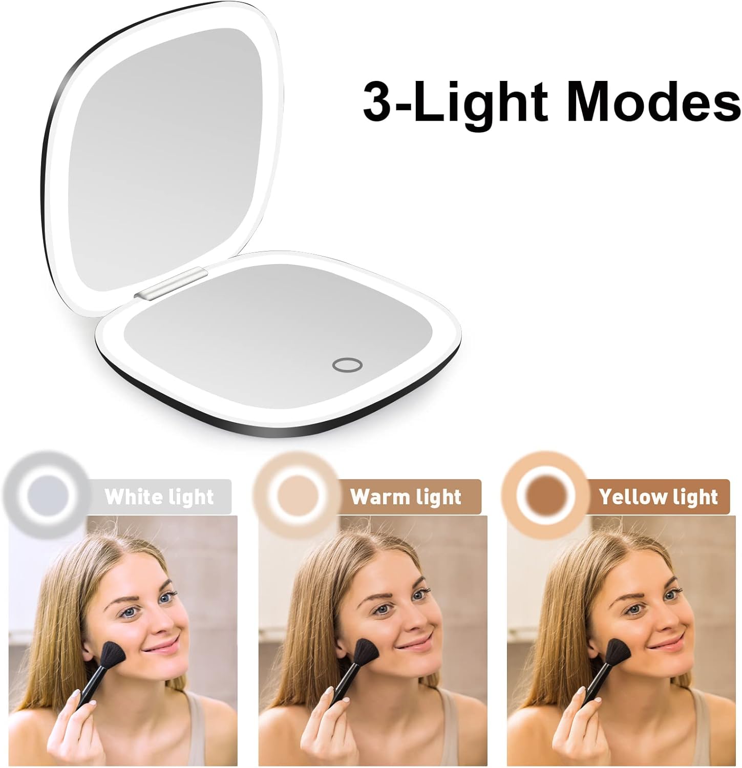 Deweisn Compact Mirror - Travel Makeup Mirror with Double Sided Magnifying