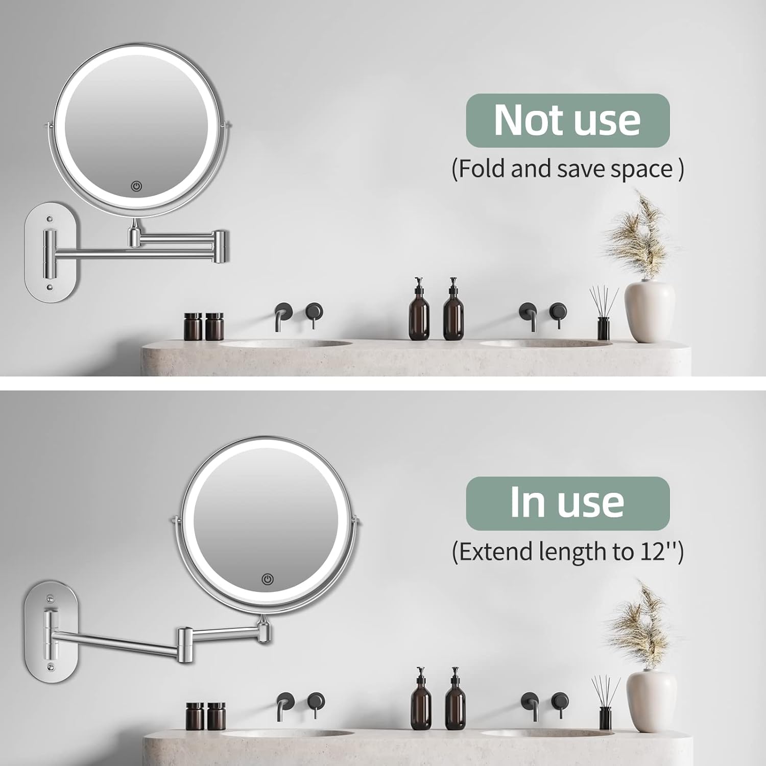 Perfect Salon-M quality makeup mirror for wall installation