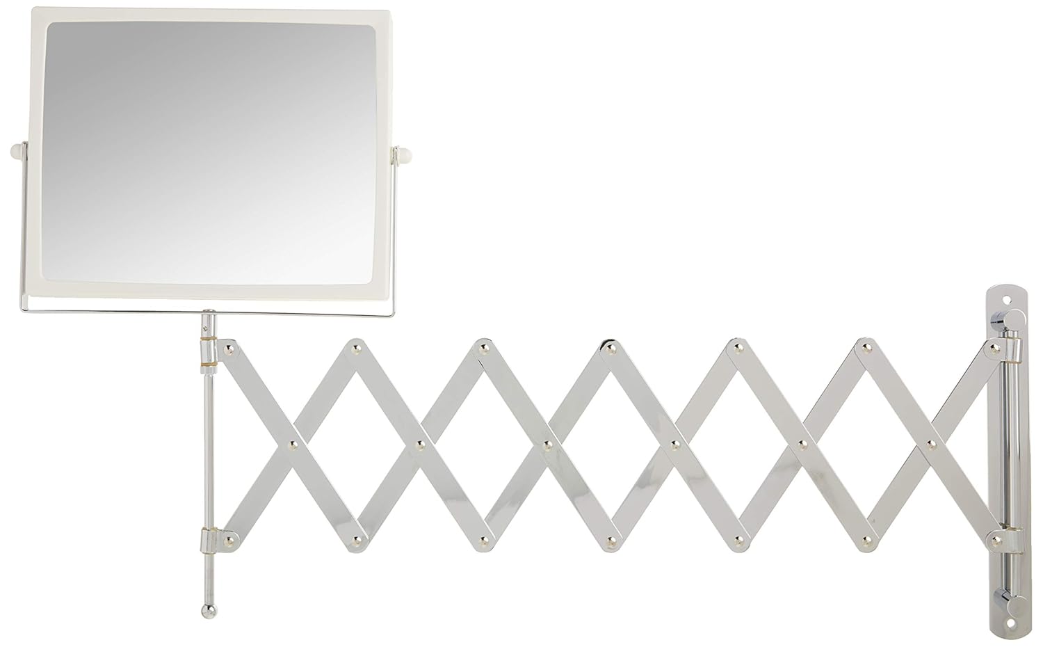 JERDON Two-Sided Swivel Wall Mount Vanity Mirror 5X Magnification 30 Extension