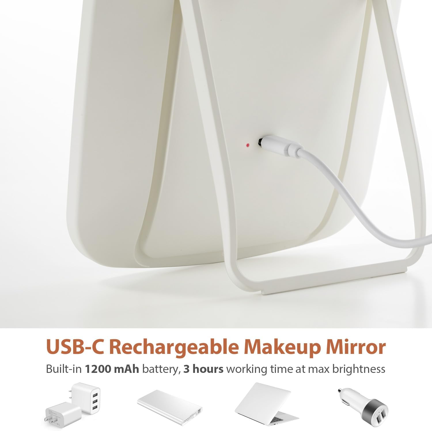 NEZZOE Rechargeable Makeup Mirror with Touch Controls