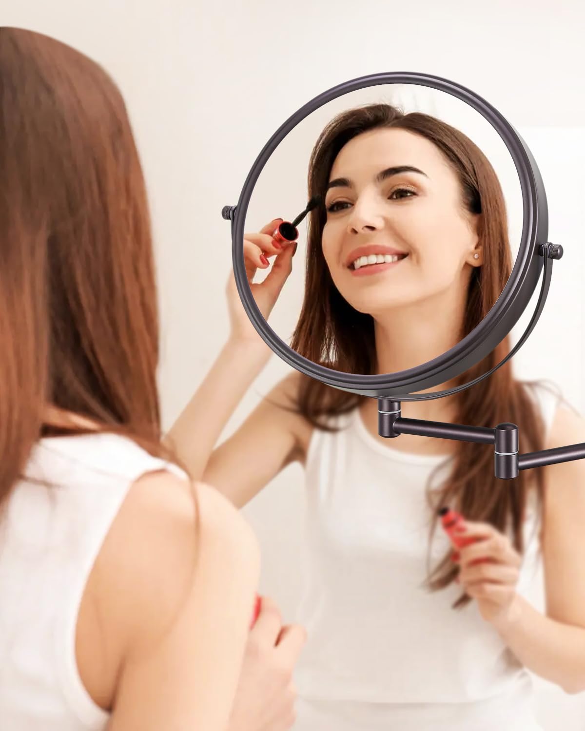 Decluttr 9-Inch Wall-Mounted Magnifying Mirror for Bathroom