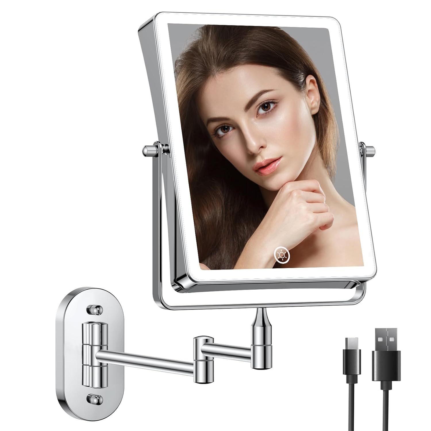 FASCINATE Rechargeable Wall-Mounted Makeup Mirror