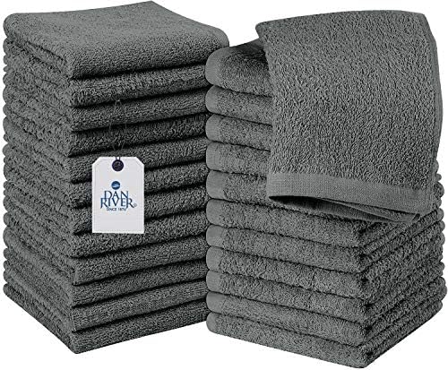 Premium 100 Cotton 24-Pack Washcloths Soft Plush Quick Dry Multi-Use