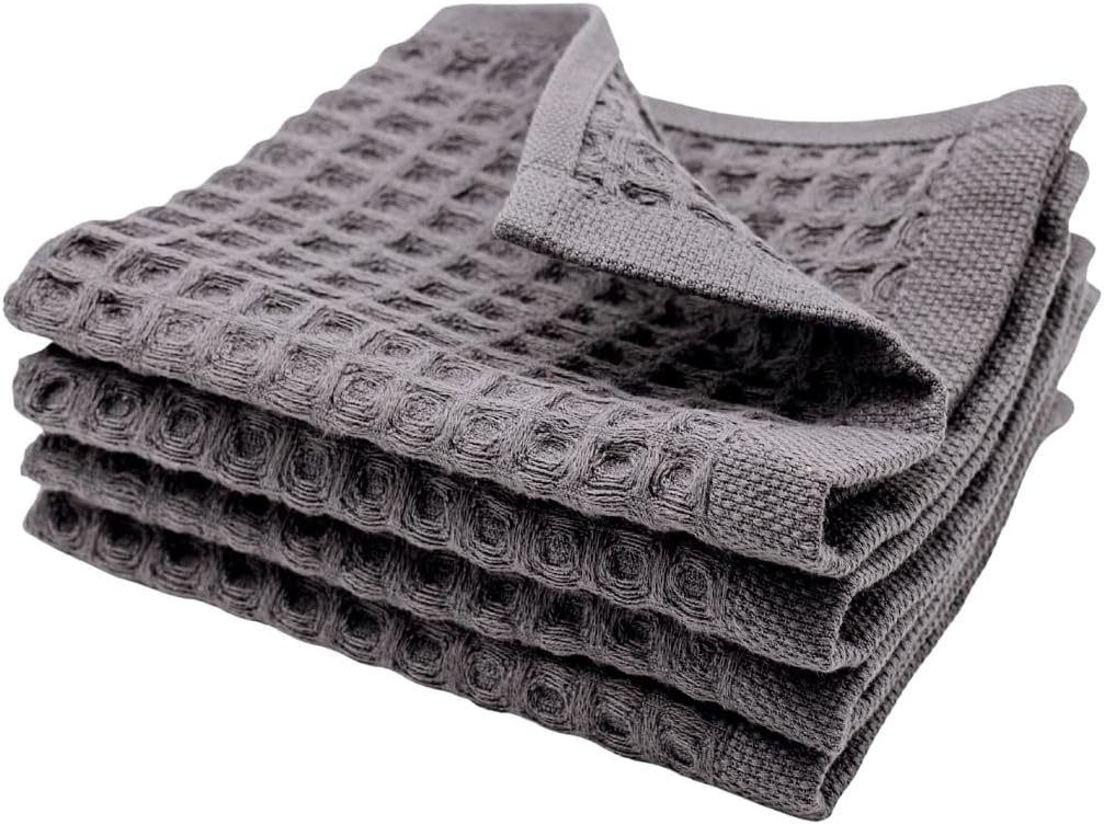 Modern 100 Turkish Cotton Waffle Washcloth Set