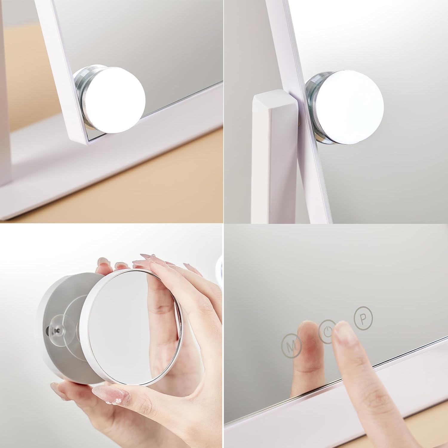 HIEEY 5X Magnification Vanity Mirror with Smart Lights and Rotation