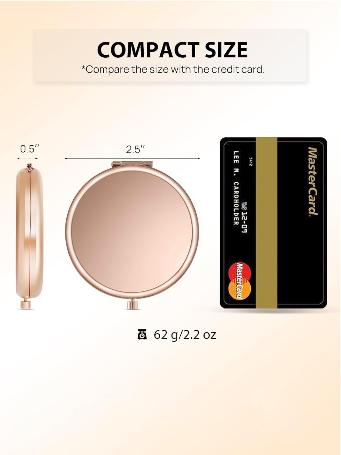 Getinbulk Compact Rose Gold Makeup Mirror for Purse