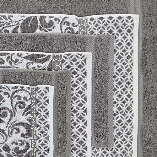 Modern Threads Trefoil Filigree 6-Piece Reversible Yarn Dyed Jacquard Towel Set