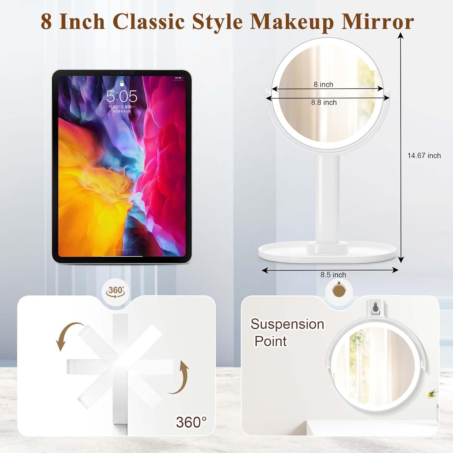 Enhance Makeup with 1X10X Lighted Mirror