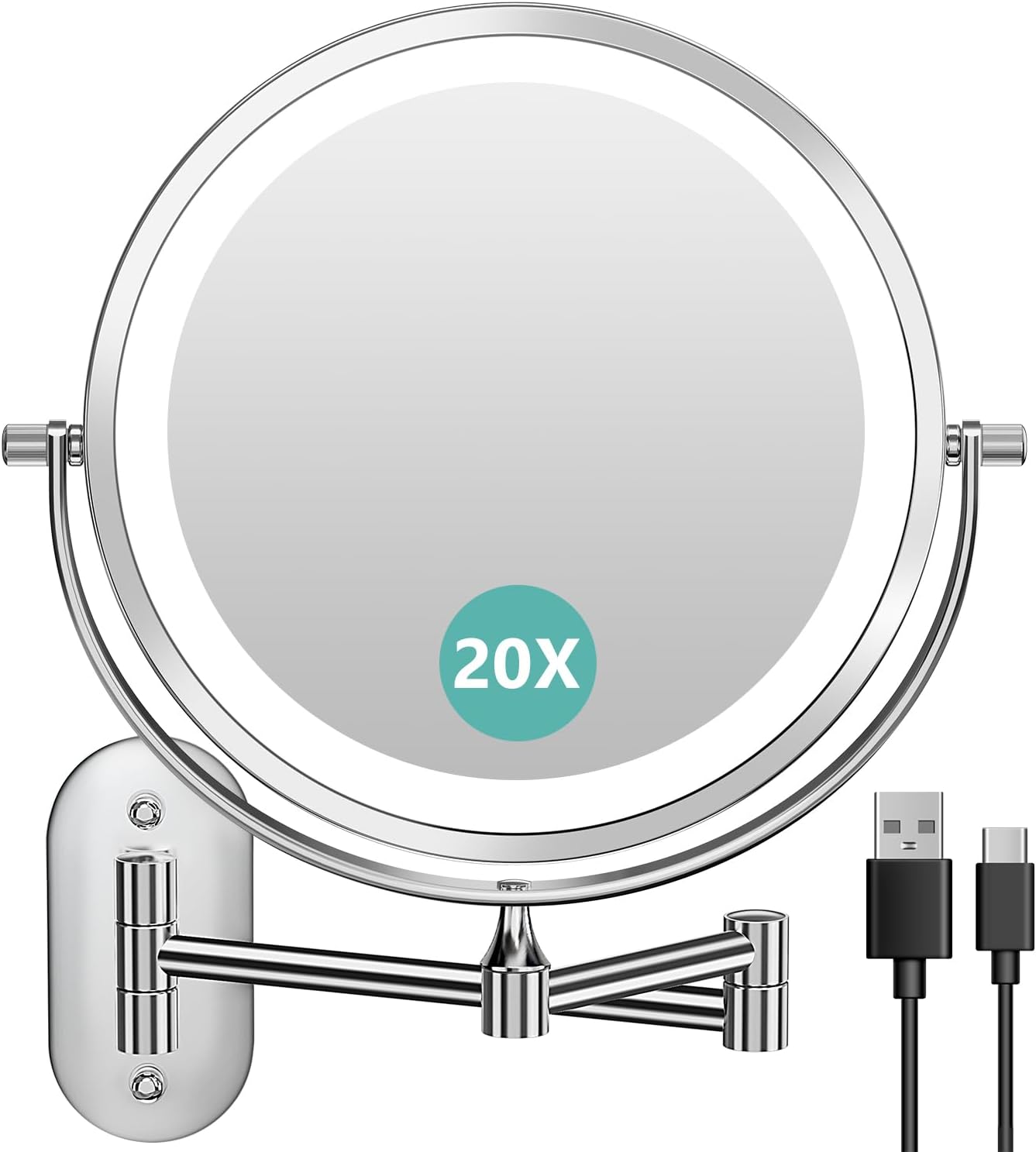 20X Magnifying Wall-Mounted Makeup Mirror
