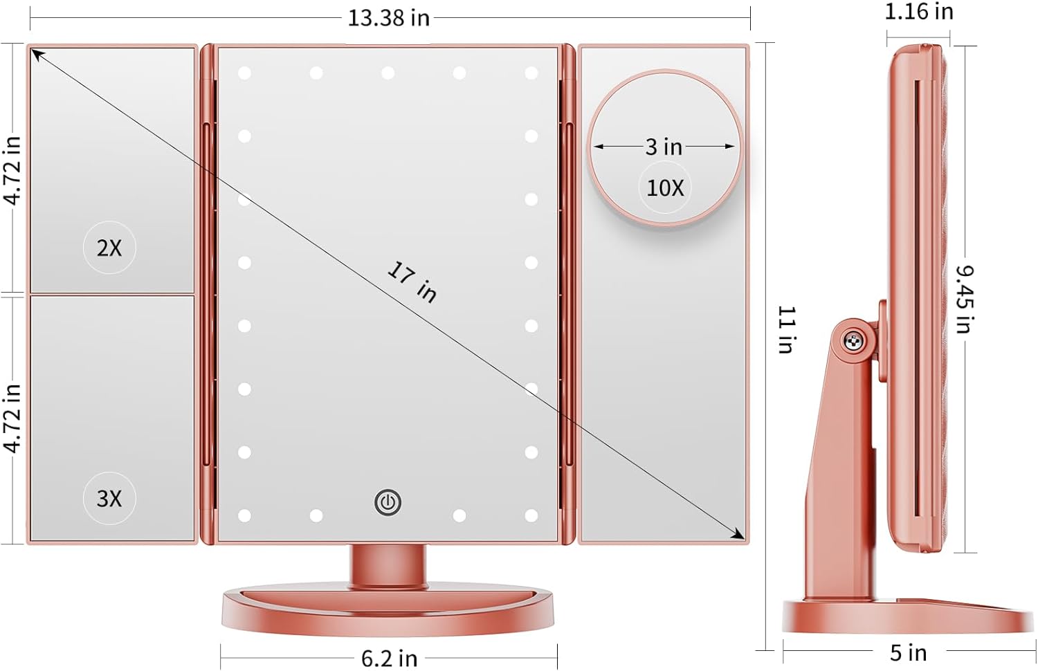 Vanity Mirror with Lights for Women