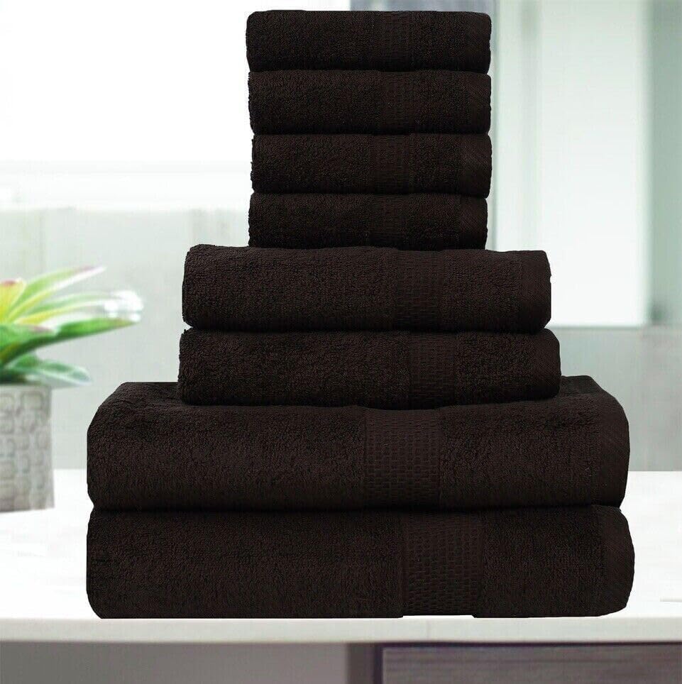 8-Piece Cotton Bath Towels Set for Bathroom Use