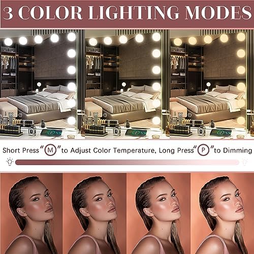 Extra-Large Hollywood Vanity Mirror with LED Lights and USB Charging