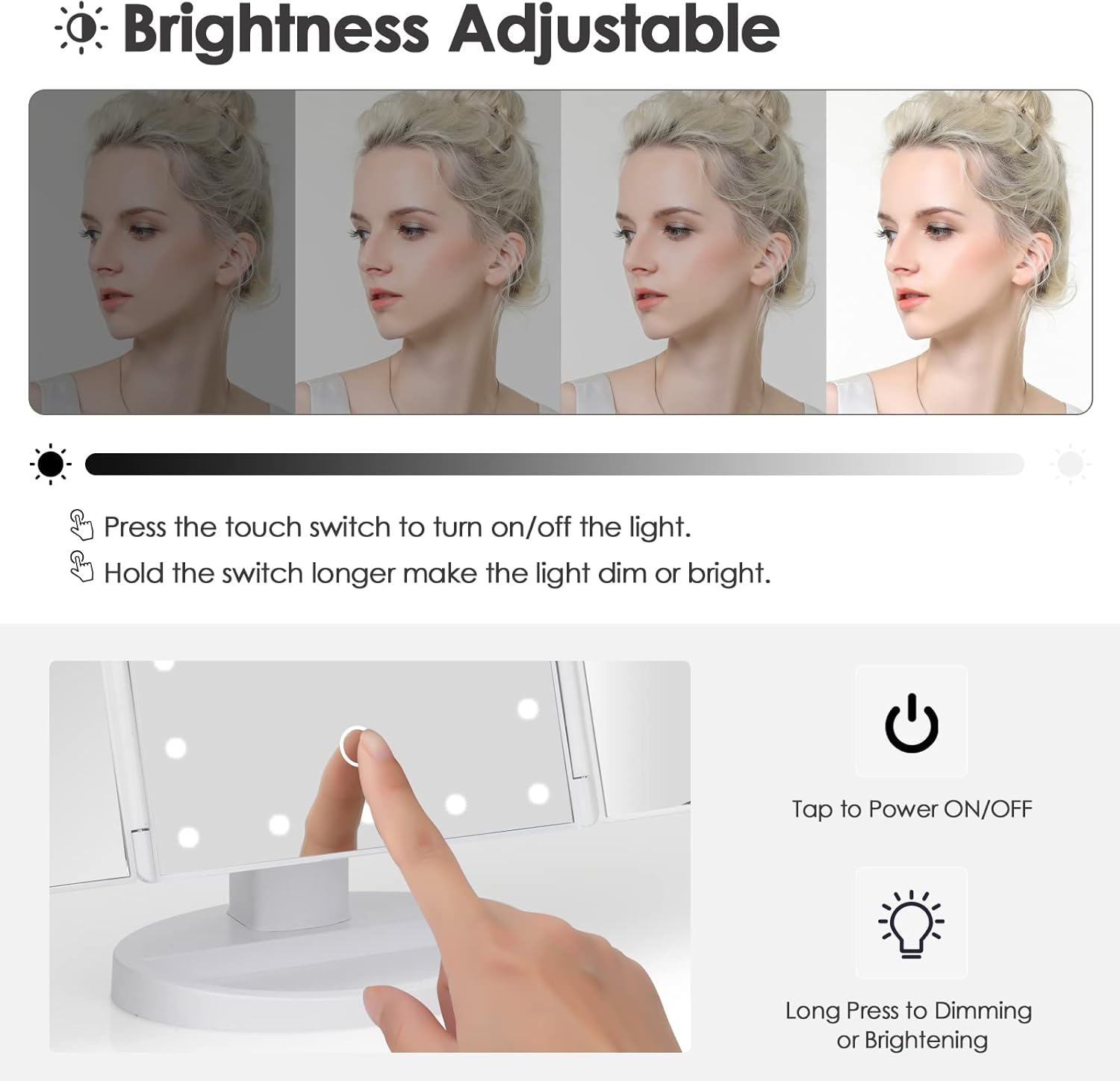 Makeup Mirror Vanity with Touch