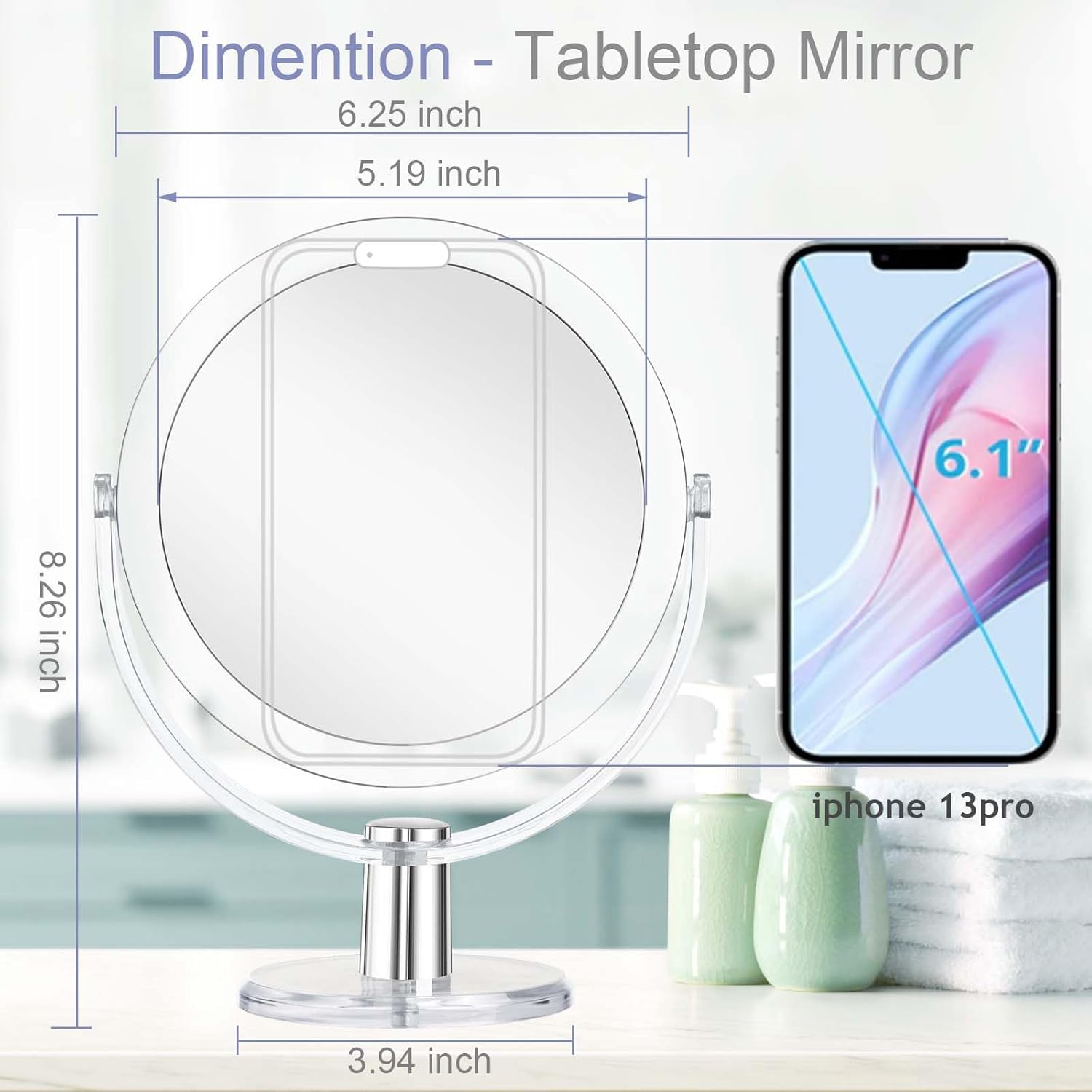 Vanity Mirror with Stand for Frequent Makeup