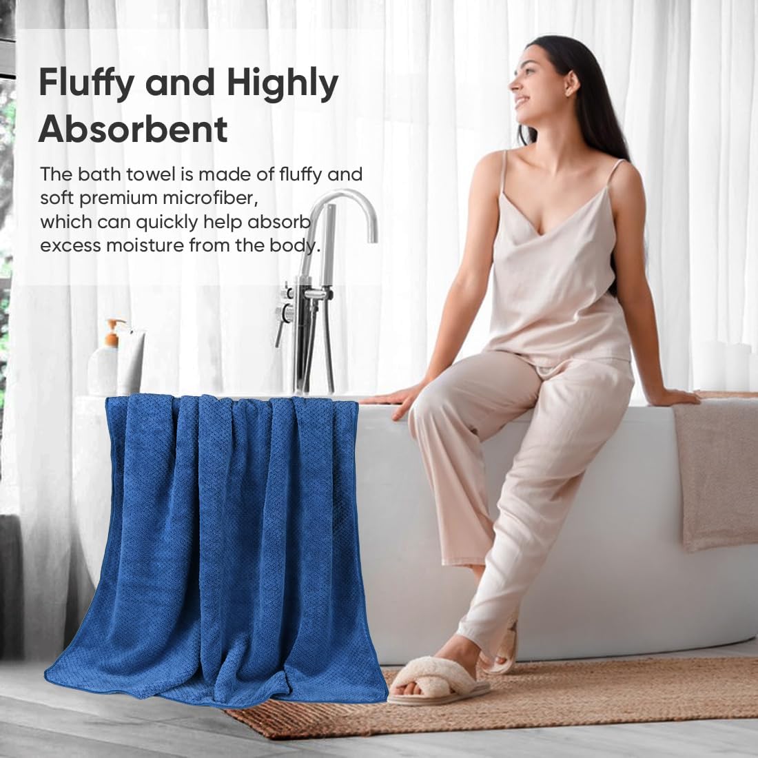 HOMEXCEL Bath Towels 4x30x60 Luxurious Microfiber Towels for Bathroom Pool Beach Yoga
