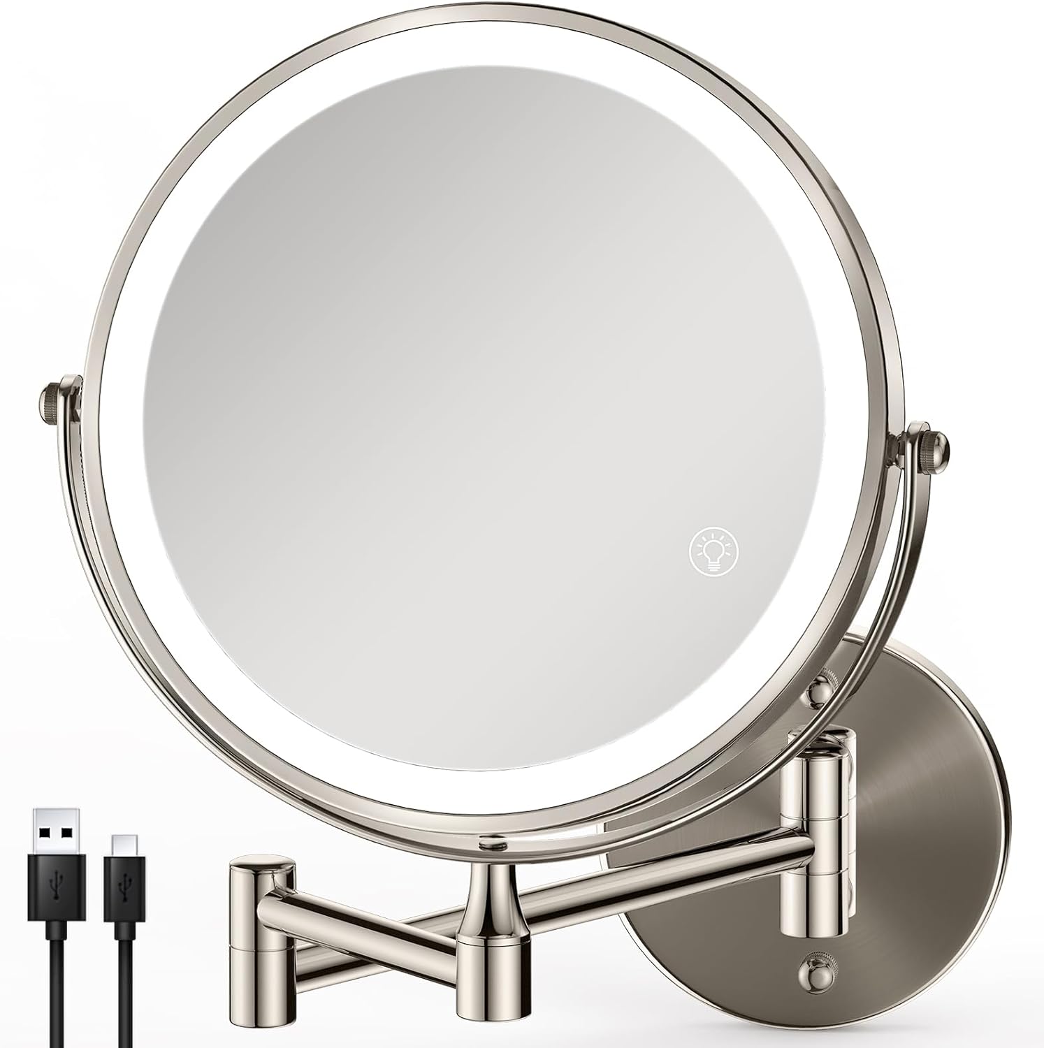 Rechargeable LED Wall-Mounted Makeup Mirror
