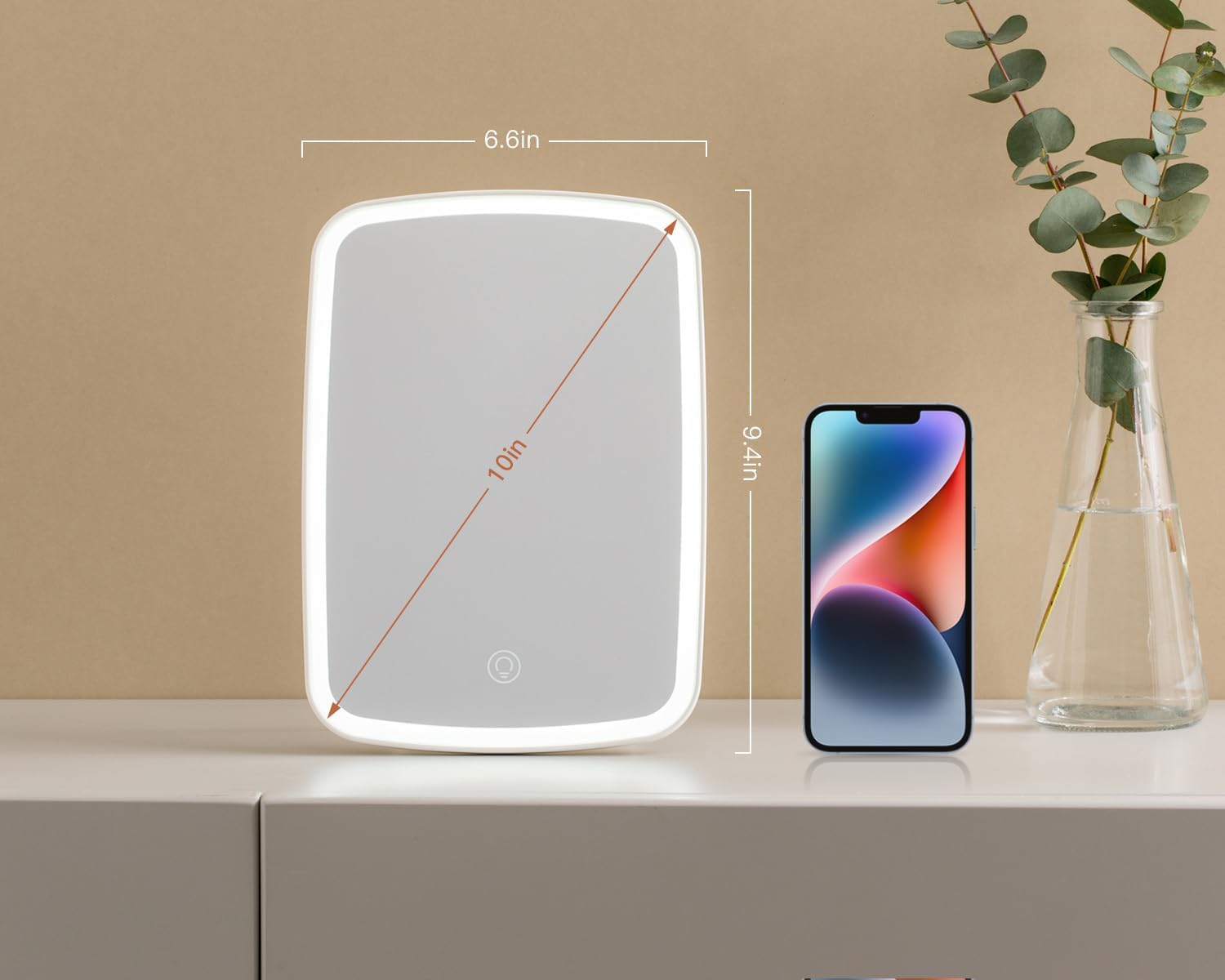 NEZZOE Rechargeable Makeup Mirror with Touch Controls