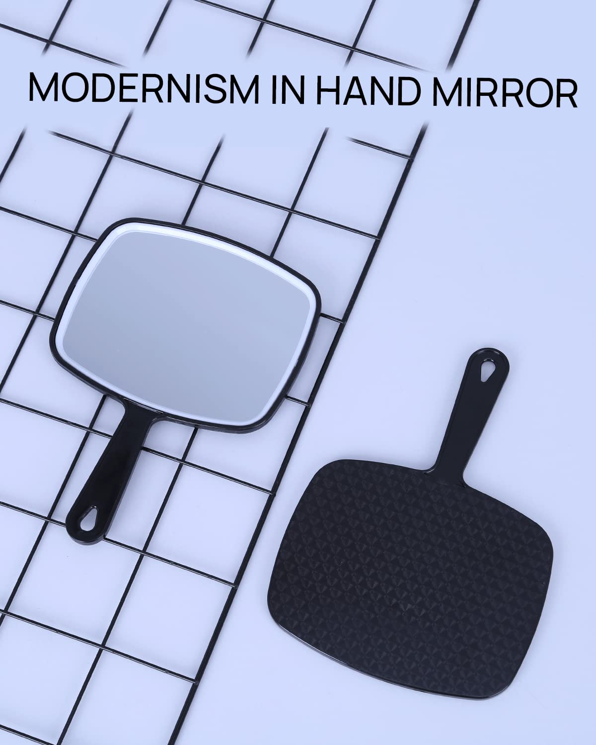 OMIRO Hand Mirror Extra Large Black Handheld Mirror with Handle