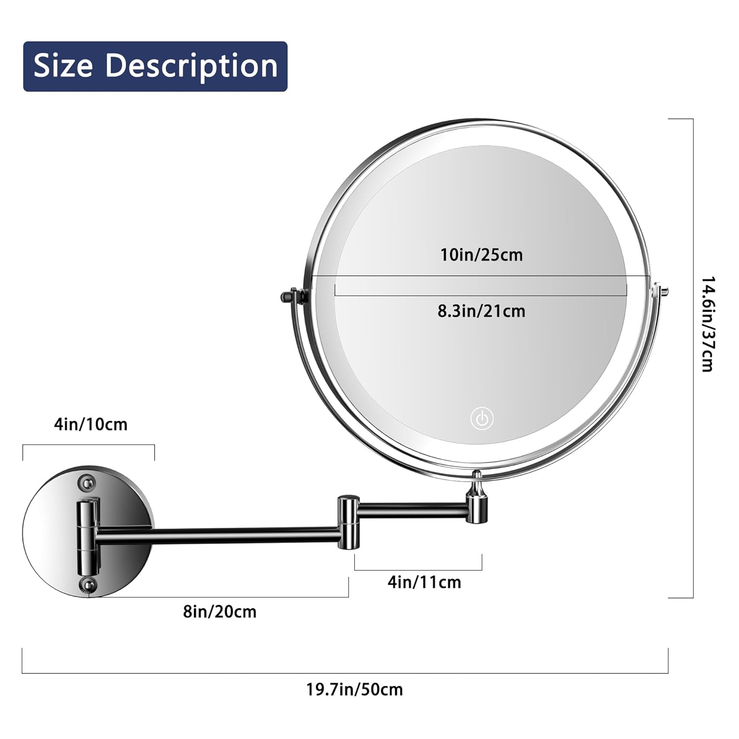 Hasipu10-Inch Wall-Mounted Makeup Mirror