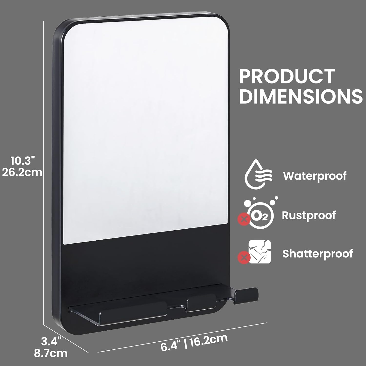 SAFEST and CONVENIENT shower shaving mirror
