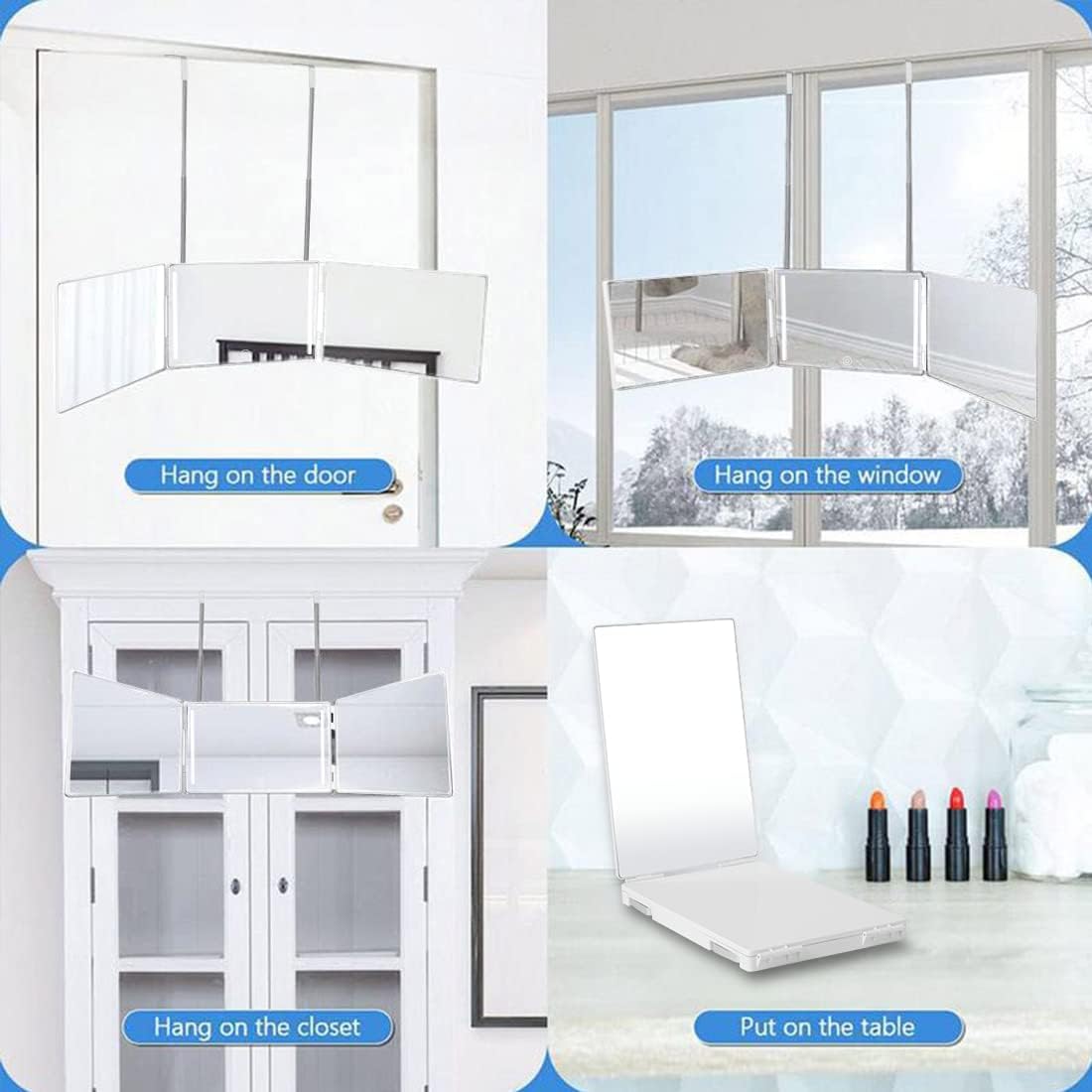 360 Trifold Mirror with LED Lighting and 5X Magnification