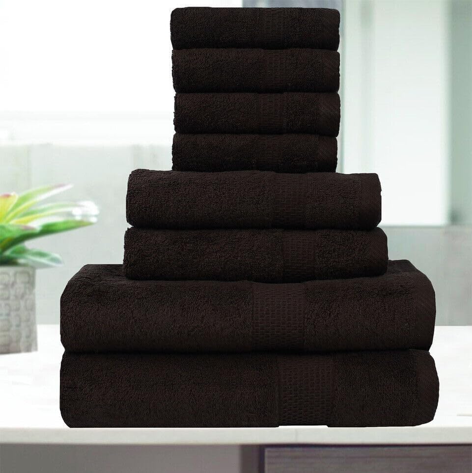 8-Piece Cotton Bath Towels Set for Bathroom Use