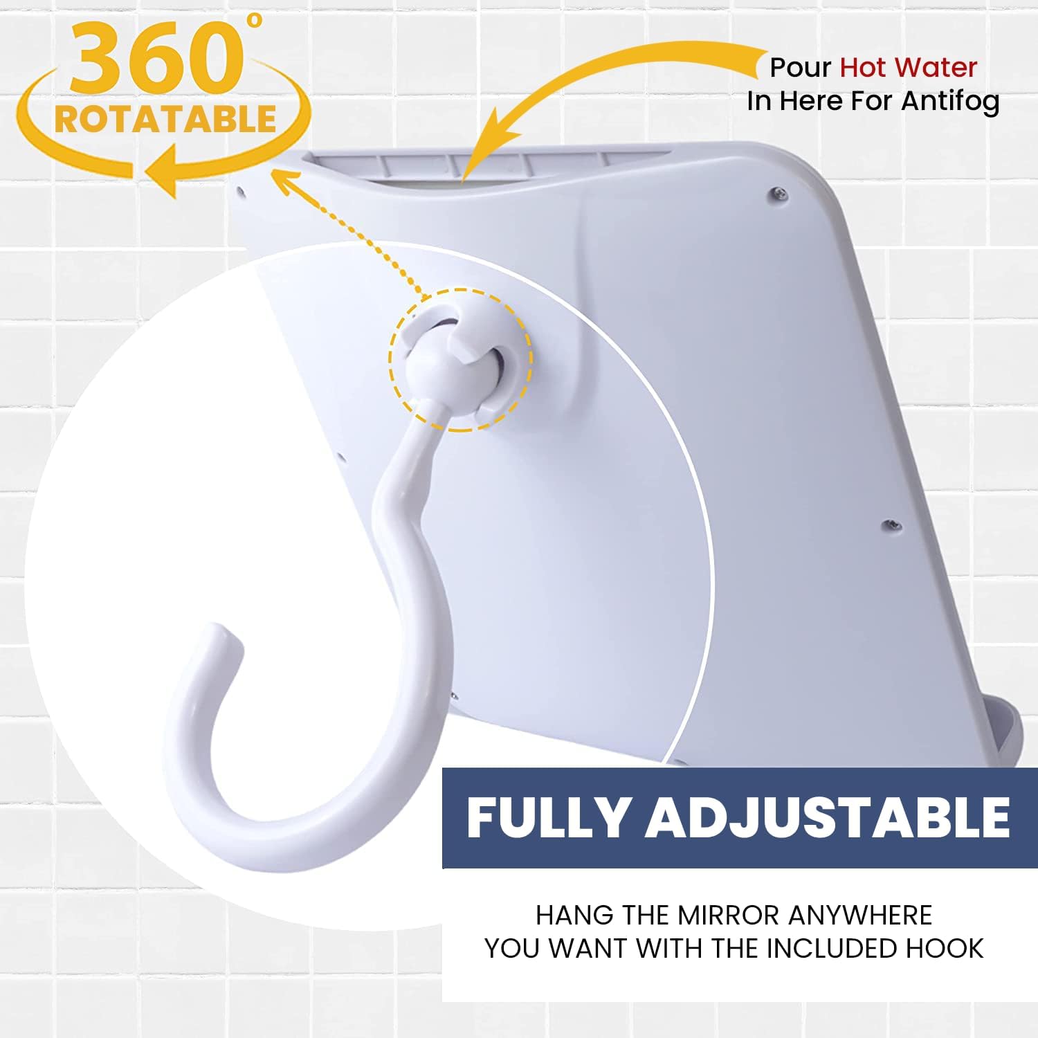 MIRRORVANA Dual Anti Fog Shower Mirror for Shaving