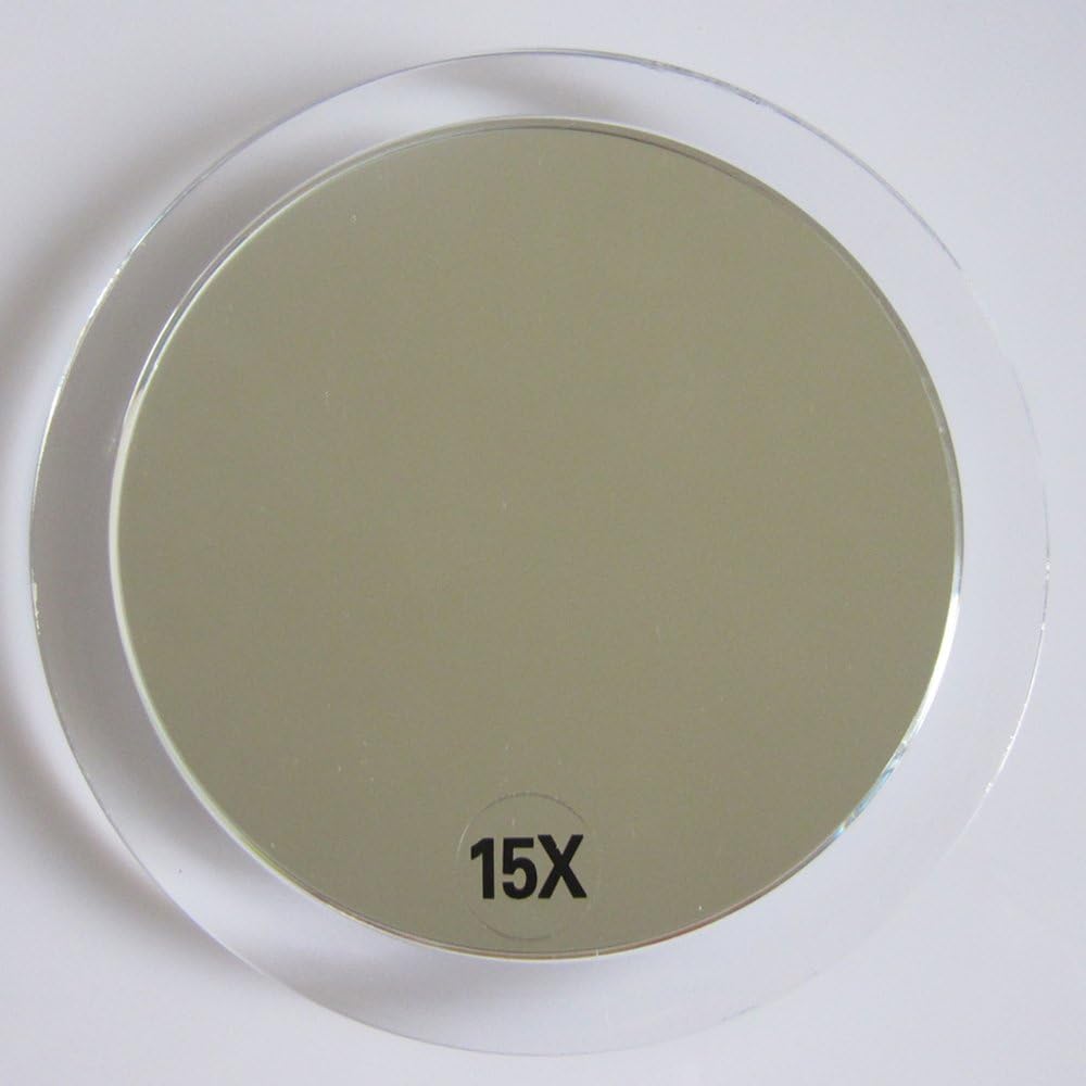 Santoo 15X Magnifying Mirror - Compact with suction cups for makeup precision