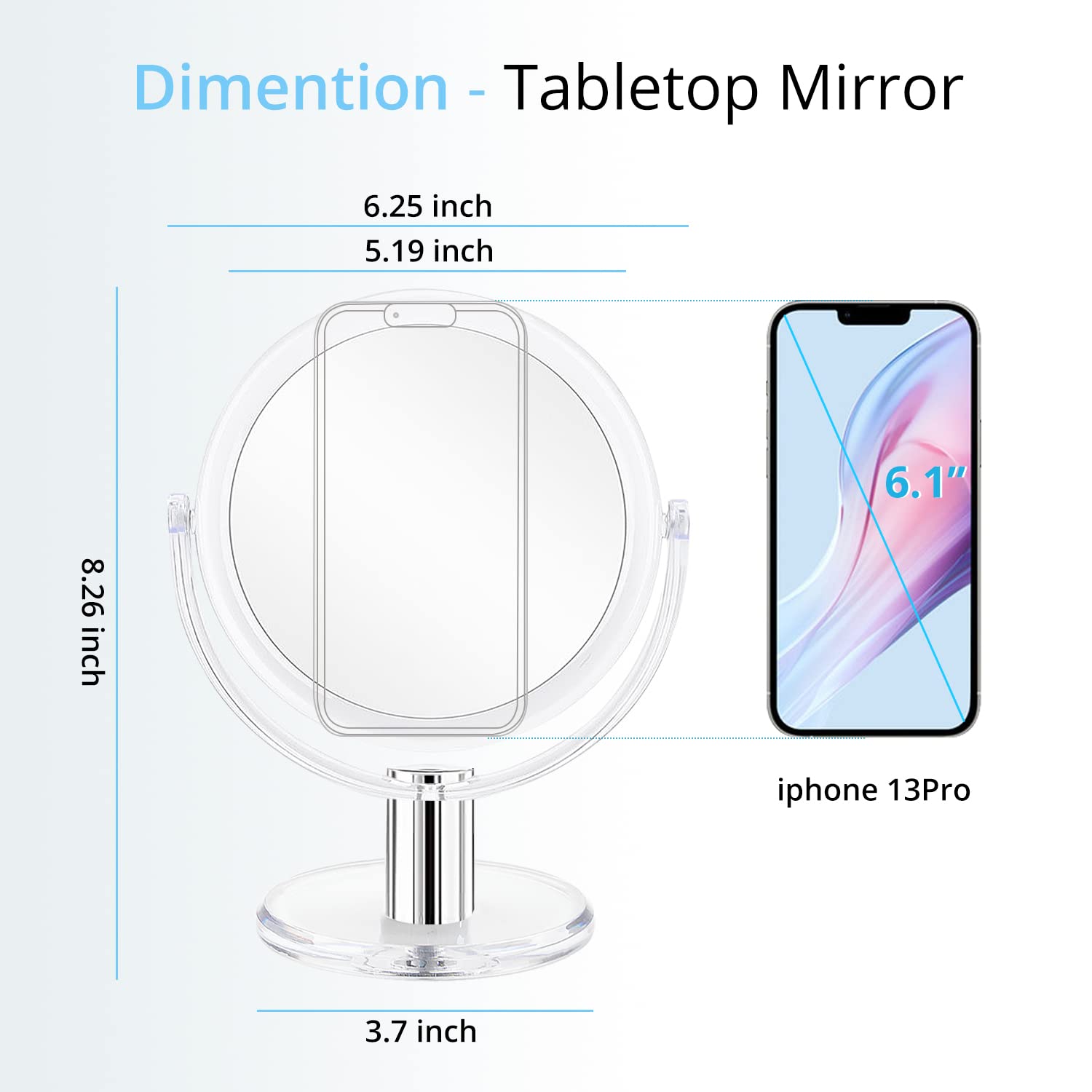Fabuday Double Sided Makeup Mirror