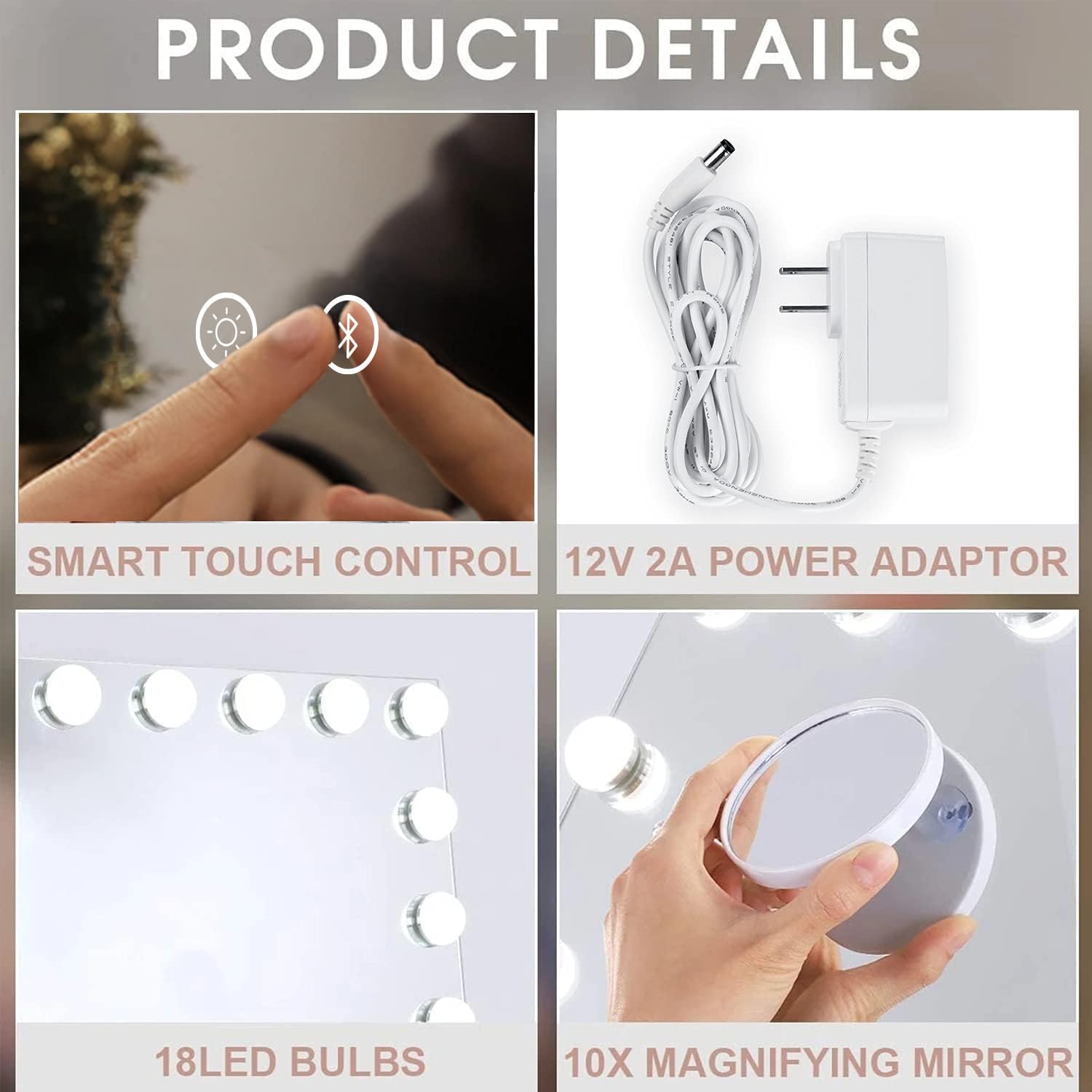 Vanity Mirror with Speaker Light for Makeup