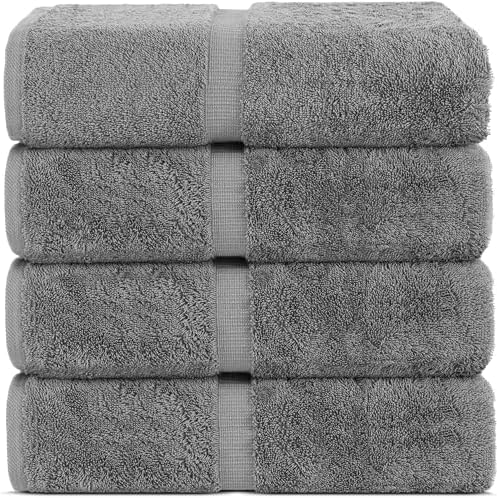 Chakir Turkish Linens Premium 100 Cotton Bath Towels Set of 4